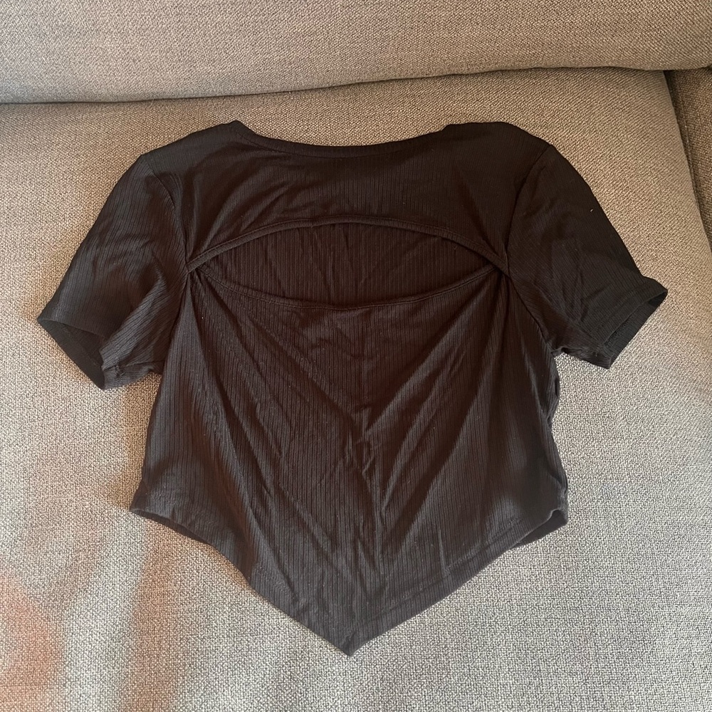 Active USA Black Crop Top